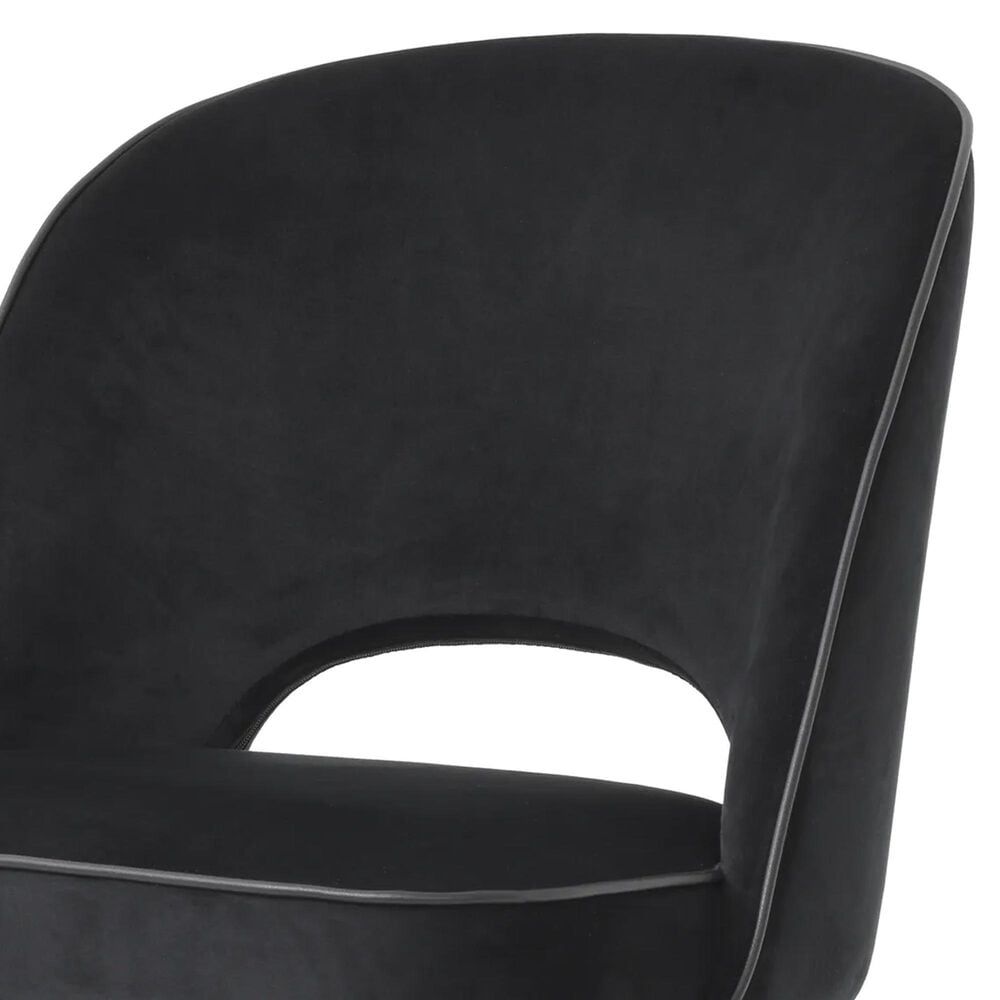 Eichholtz Cliff Upholstered Dining Side Chair in Roche Black Velvet, , large
