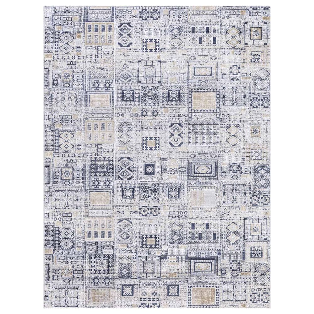 Amer Rugs Hamilton 7"6" x 9"6" Navy and Gold Area Rug, , large