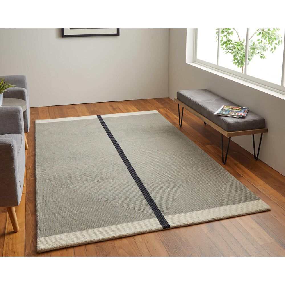Feizy Rugs Maguire Gray and Black 5&#39; x 8&#39; Area Rug, , large