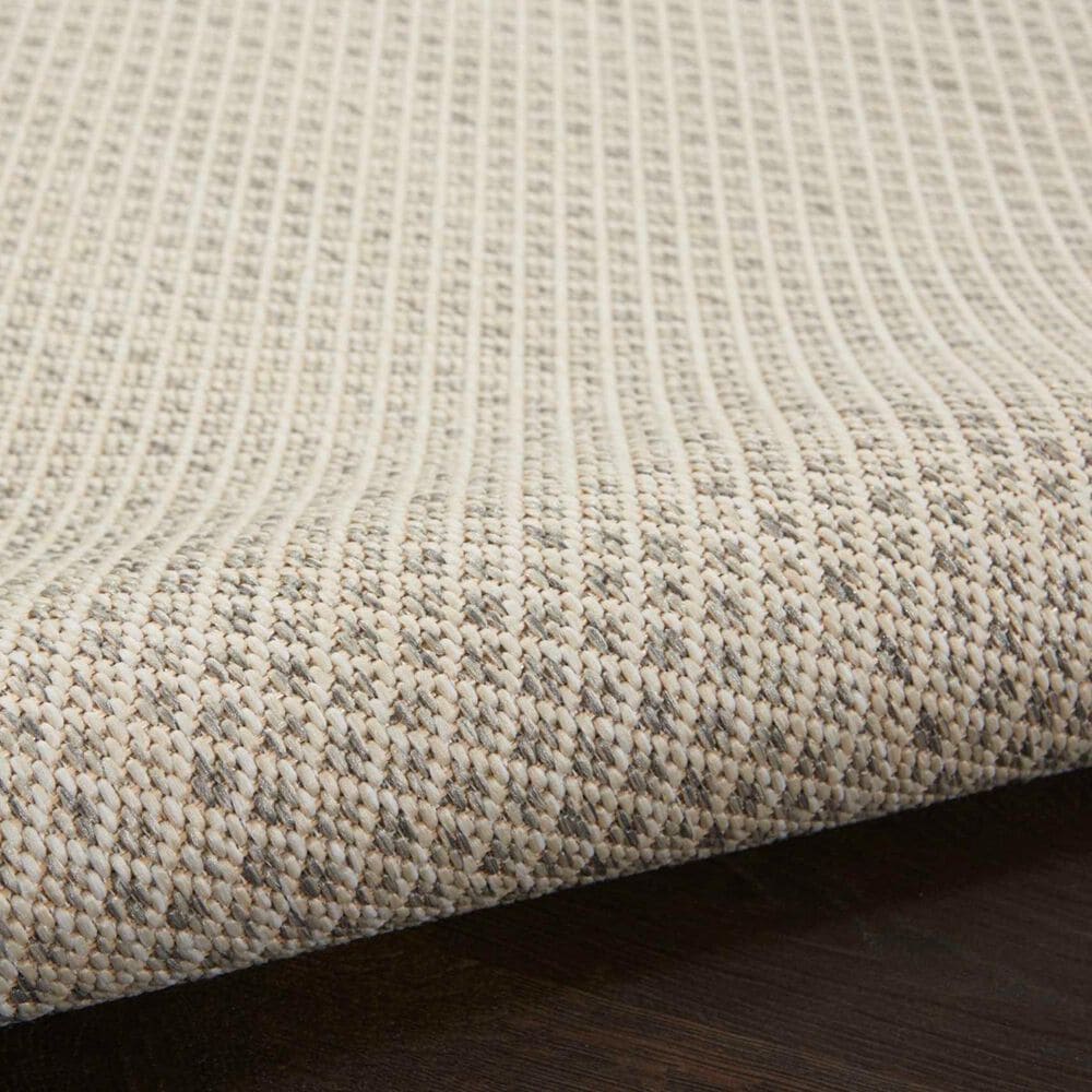 Nourison Courtyard Ivory and Silver 5&#39; Square Indoor/Outdoor Area Rug, , large