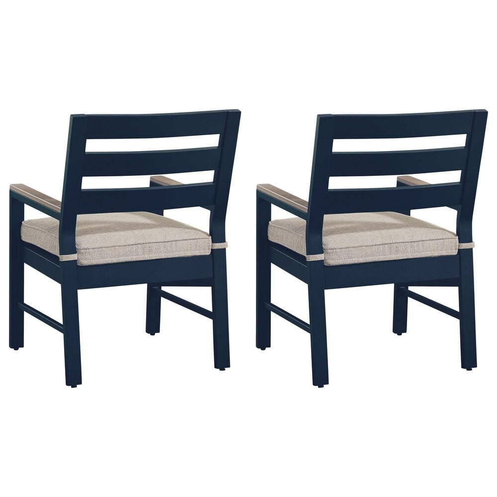 Ashley East Beach Arm Chair in Navy Blue and Driftwood (Set of 2), , large