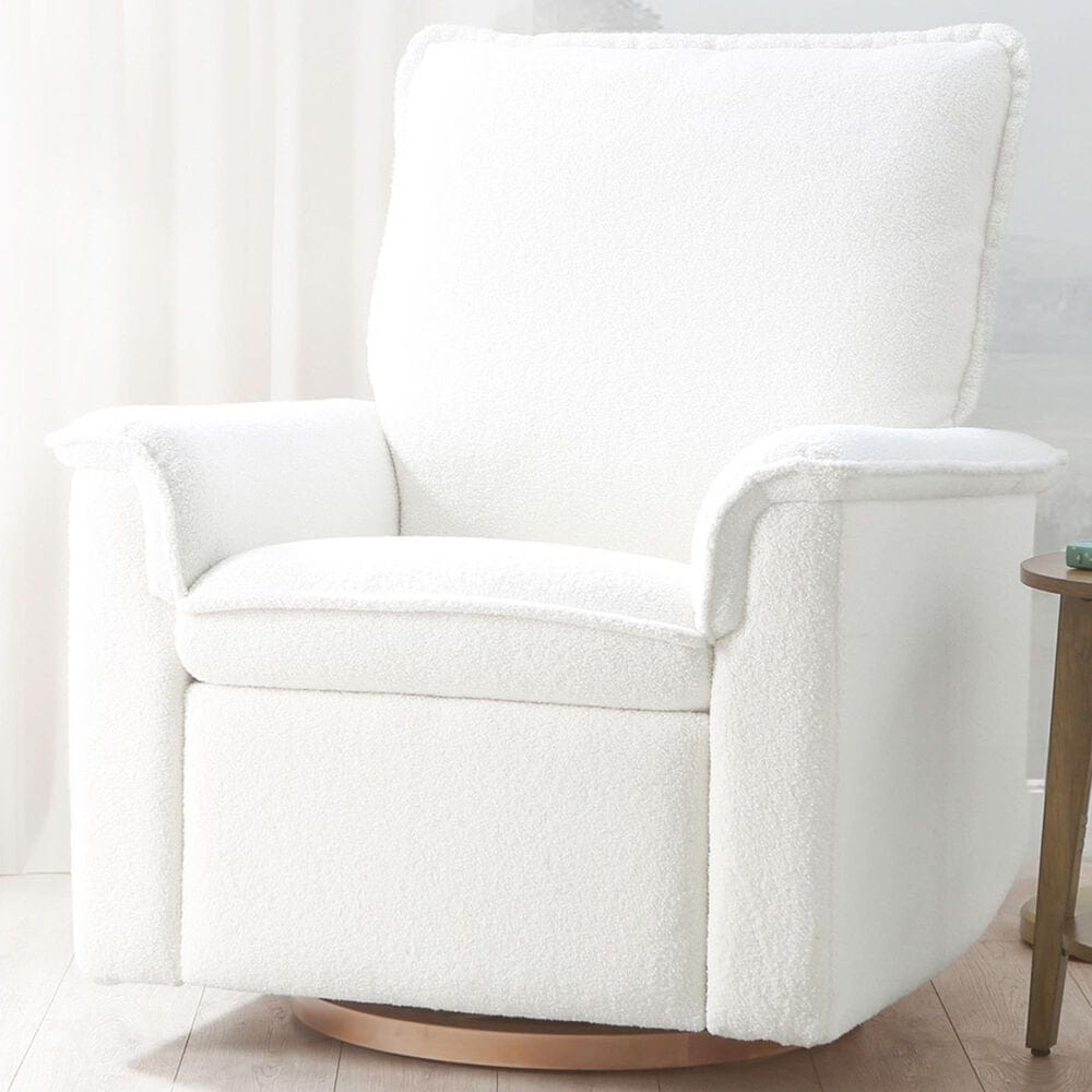 Baby Appleseed Anza Manual Swivel Glider Recliner in Snow, , large