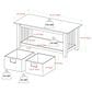 Walker Edison Mission Storage Coffee Table with Baskets in Espresso, , large