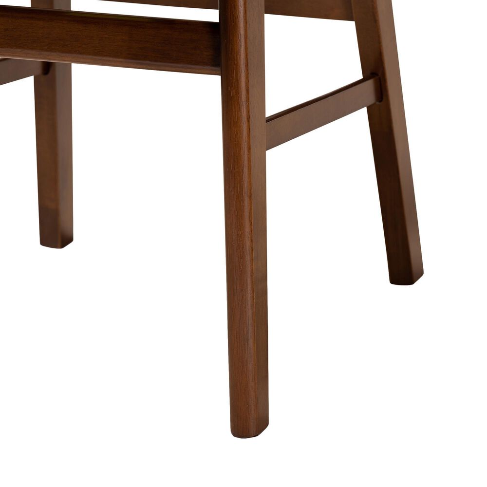 Baxton Studio Euclid Side Chair with Grey Cushion in Walnut Brown (Set of 2), , large