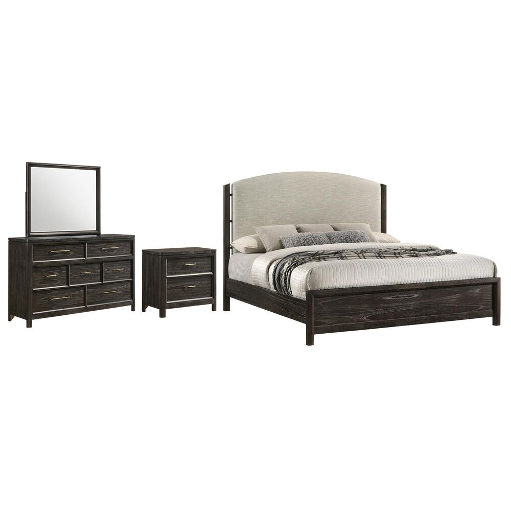 Crown Mark Ethel 4 Piece King Bedroom Set in Dark Brown, , large
