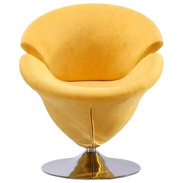 Manhattan Tulip Swivel Accent Chair in Yellow, , large