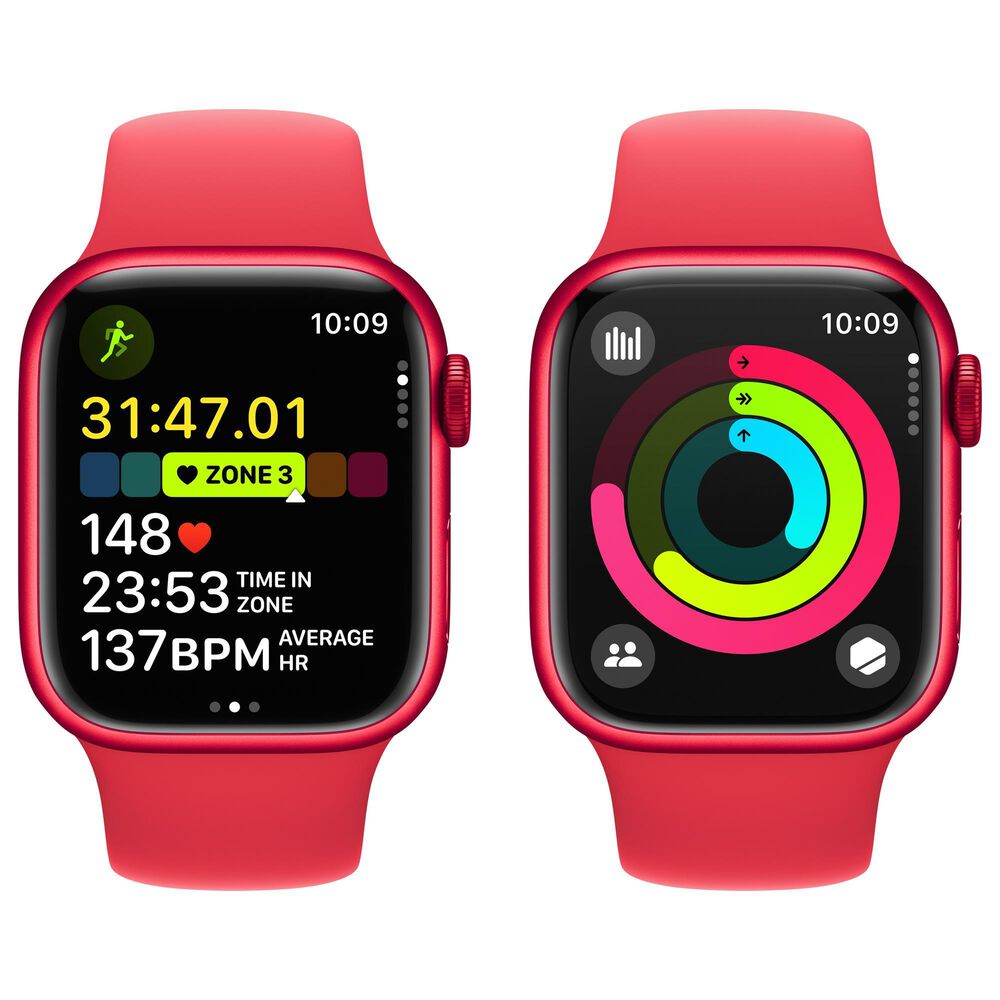 Apple Watch Series 9 GPS 41mm Red Aluminum Case with Red Sport 