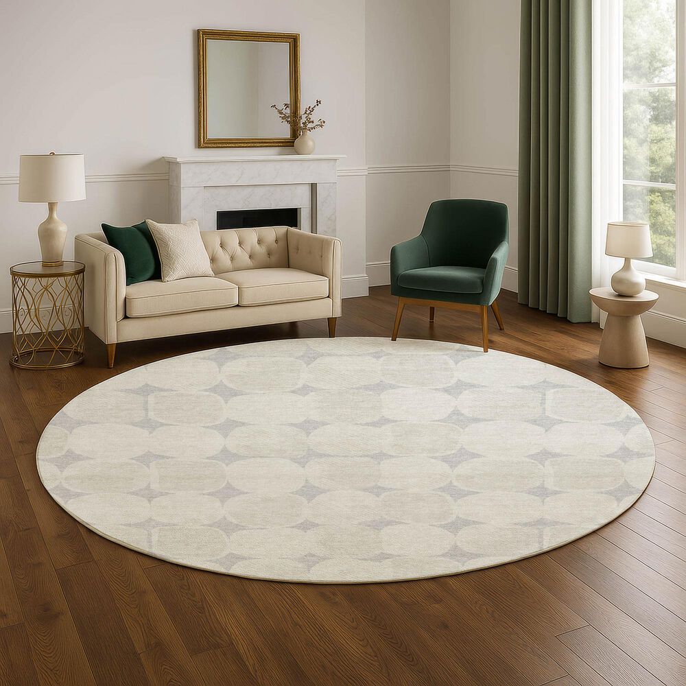 Dalyn Rug Company The Reserve TR16 Gray 8&#39; Round Indoor/Outdoor Area Rug, , large