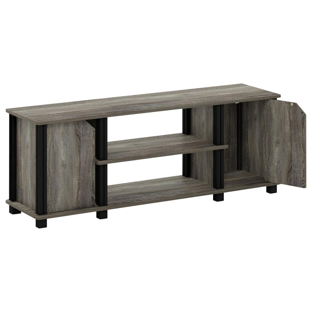 HOMLUX 43.8" TV Stand with 2-Door in French Oak and Black, , large