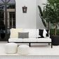 Linon Home Decor Holland Outdoor Sofa with White Cushions in Black, , large