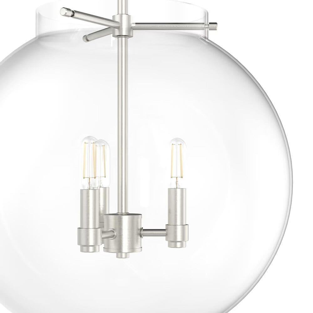 Hunter Sacha 3-Light Globe Pendant in Brushed Nickel, , large