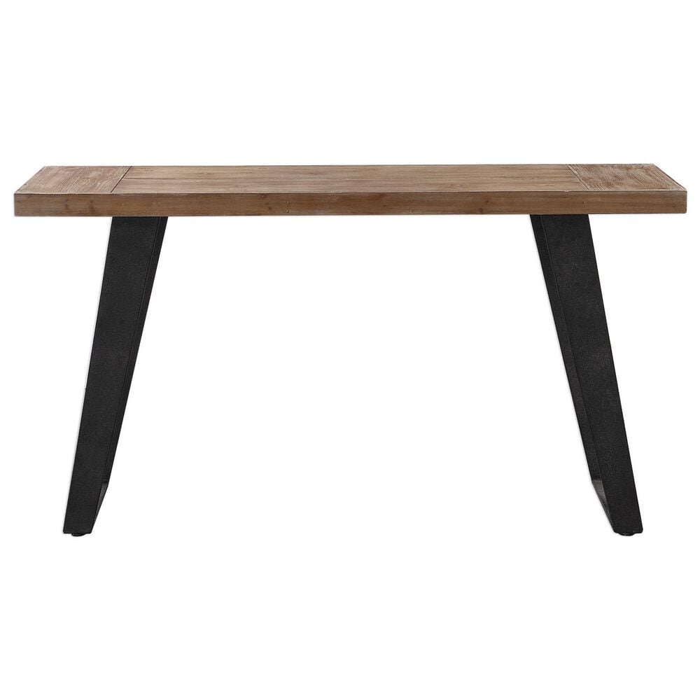 Uttermost Freddy Console Table in Weathered Oak and Black, , large