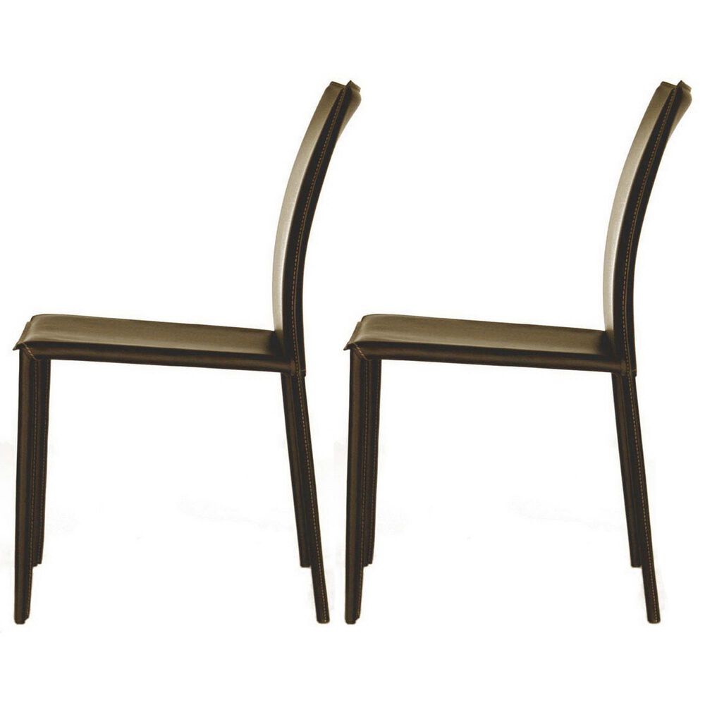 Baxton Studio Rockford Side Chair in Brown (Set of 2), , large