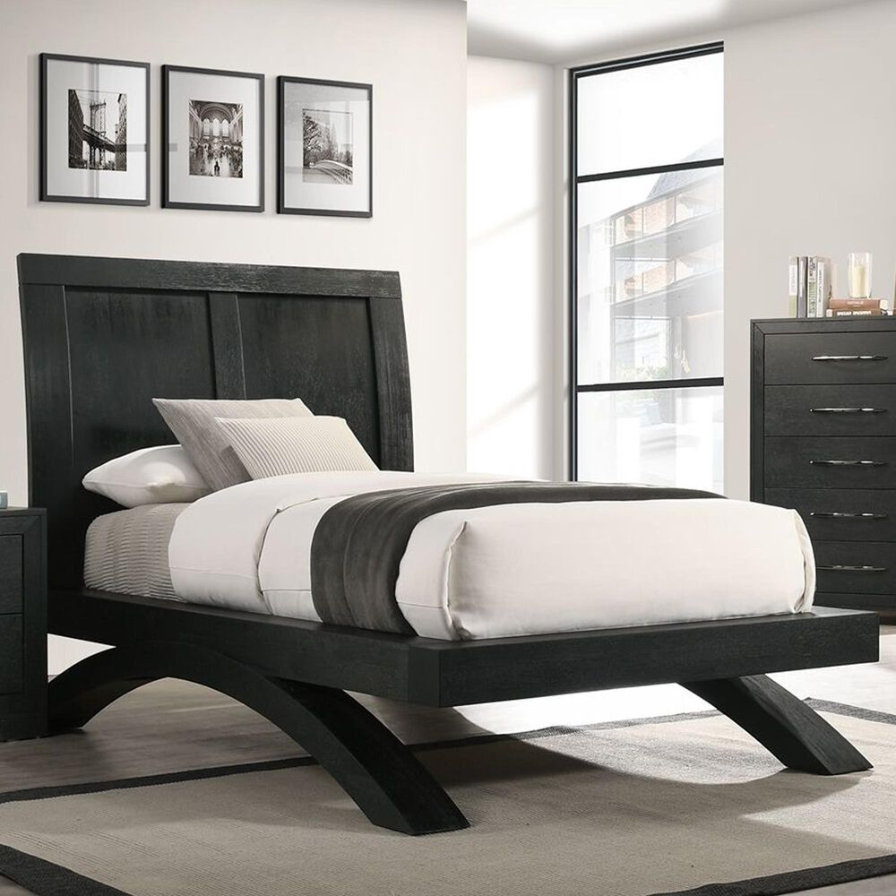 Mayberry Hill Allan Twin Platform Bed in Black, , large