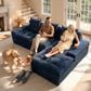 HOMLUX 2-Piece Right Facing Sectional with Chaise in Blue, , large