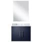 Lexora Home Geneva 24" Single Bathroom Vanity in Glossy White with 2 cm White Carrara Marble Top, Rectangular Sink and 18" Mirror, , large