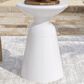 Hearth and Haven Large Patio End Table with Circular Design in White, , large
