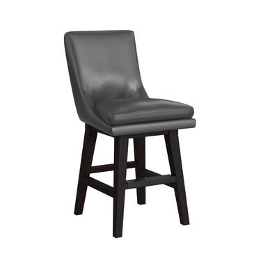 Mayberry Hill Villanova Swivel Counter Stool with Pewter Cushion in Espresso, , large