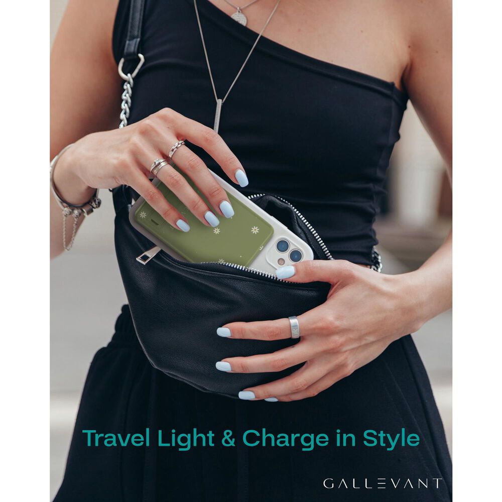 Gallevant MagCharge 5000mAh Wireless Power Bank with Kickstand in Olive, , large