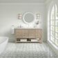 James Martin Vanities Breckenridge 60" Single Bathroom Vanity in Whitewashed Oak with 3 cm Arctic Fall Solid Surface Top and Rectangular Sink, , large