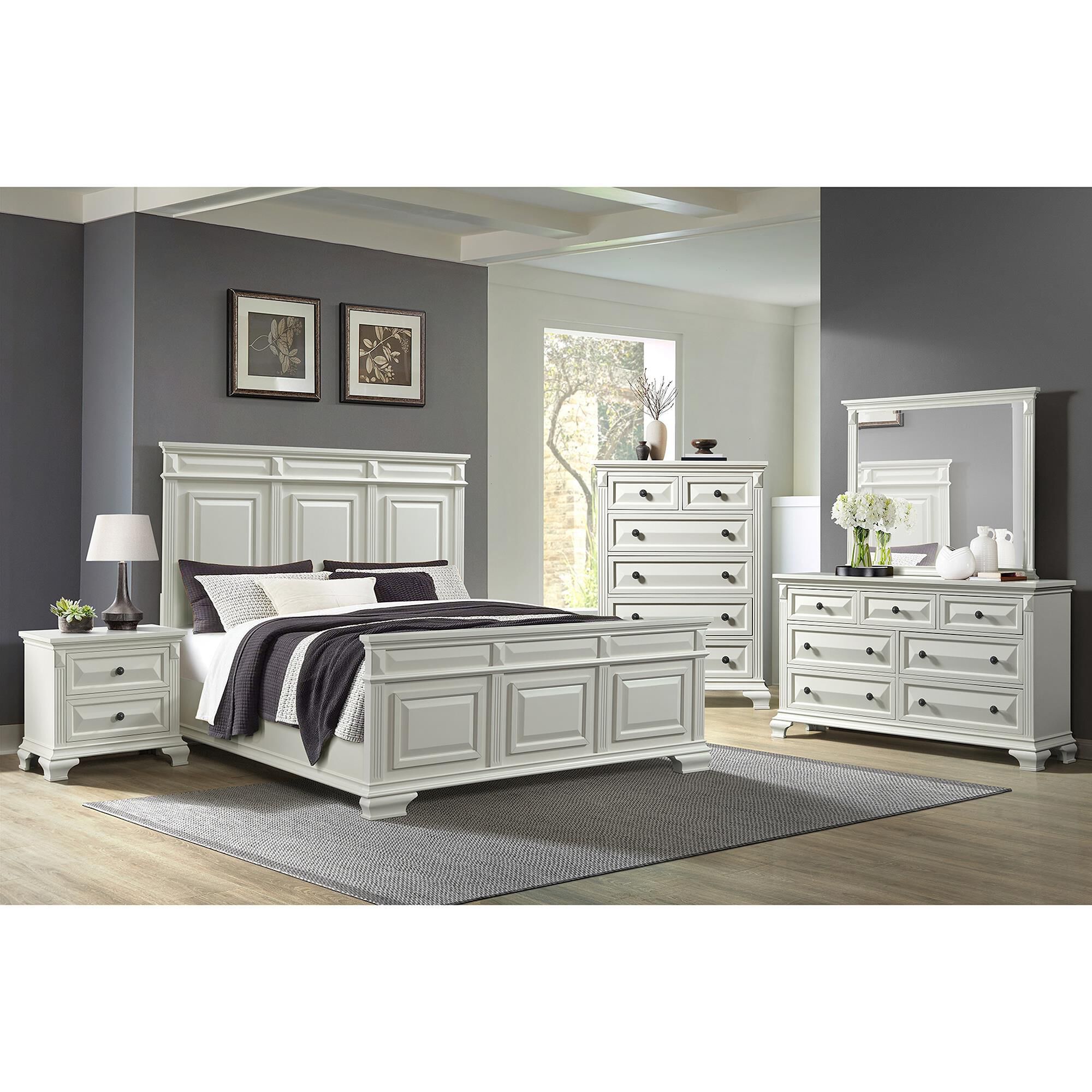 beatrix様用　23-24モデル　Mサイズ　ホワイト Mayberry Hill Bridgestone King Panel Bed in Antique White