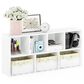 HOMLUX 7-Cube Reversible Open Shelf Storage Bookshelf in White, , large