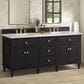James Martin Vanities Lorelai 72" Double Vanity in Black Onyx with 3 cm Arctic Fall Solid Surface Top, , large
