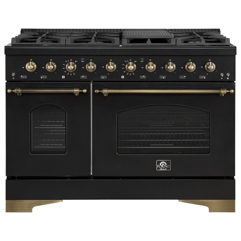 Forno Antico 48" Freestanding Dual Fuel Range in Black, , large