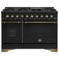 Forno Antico 48" Freestanding Dual Fuel Range in Black, , large