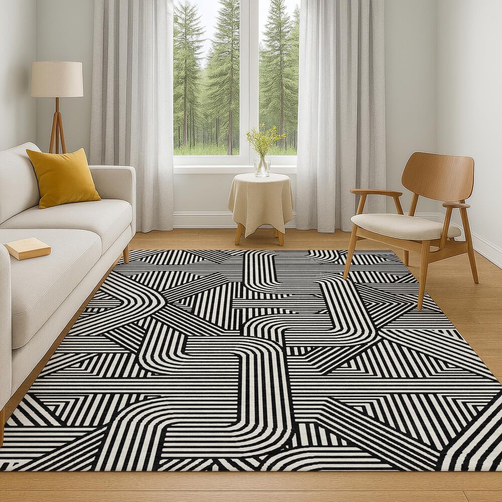 Dalyn Rug Company THE RESERVE TR14 BLACK 30&quot;x46&quot; AREA RUG, , large