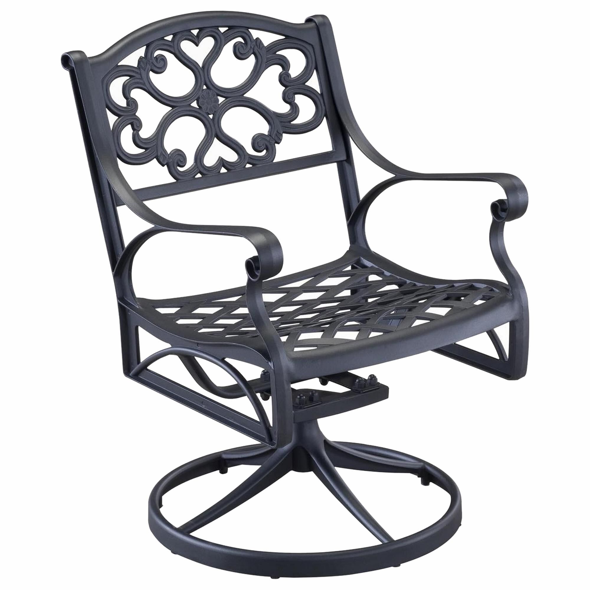 Homestyles Sanibel Swivel Rocking Chair without Cushion in Black