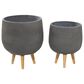 Maple and Jade Farmhouse Round Planter in Gray and Brown (Set of 2), , large