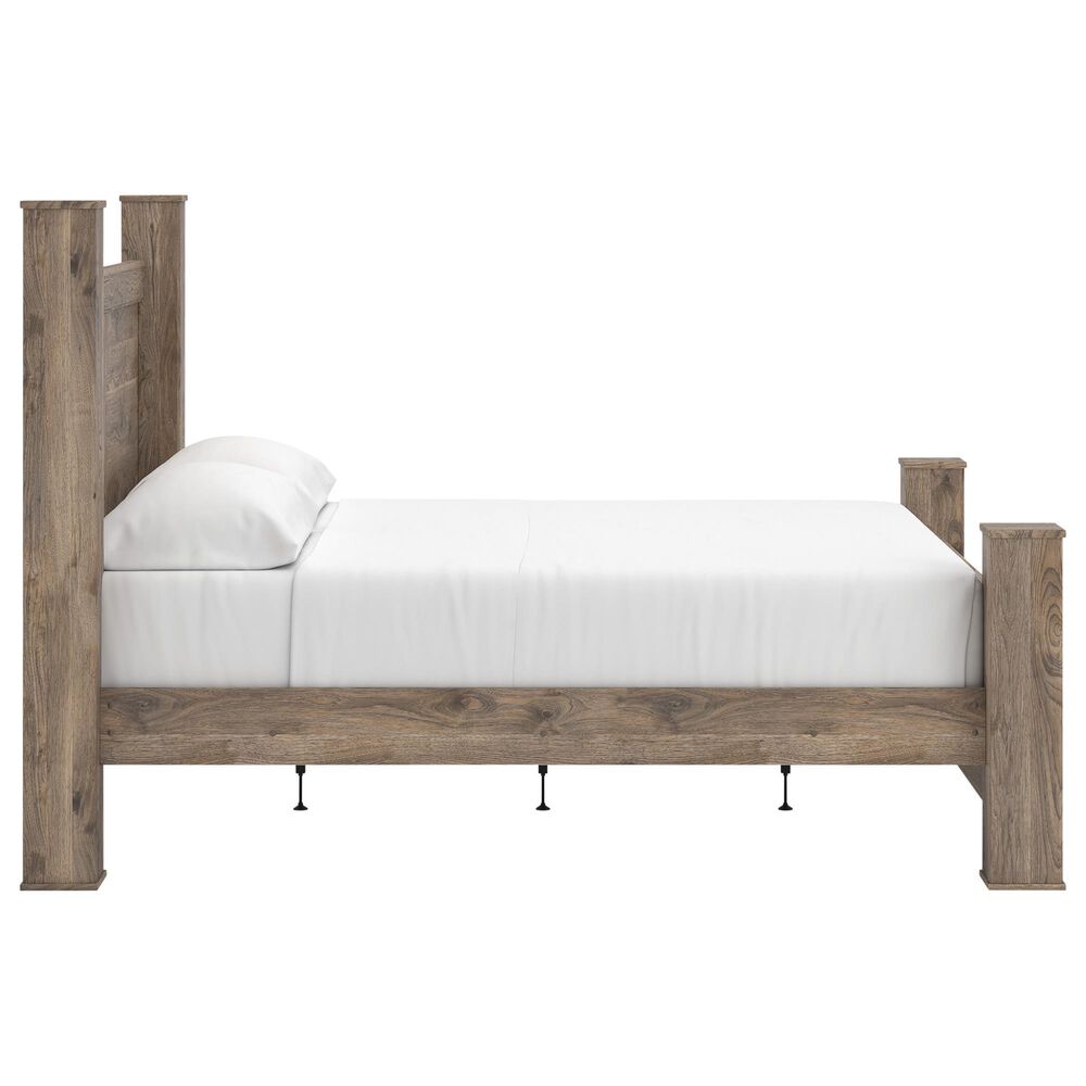 Ashley Rusticott King Poster Bed in Brown, , large