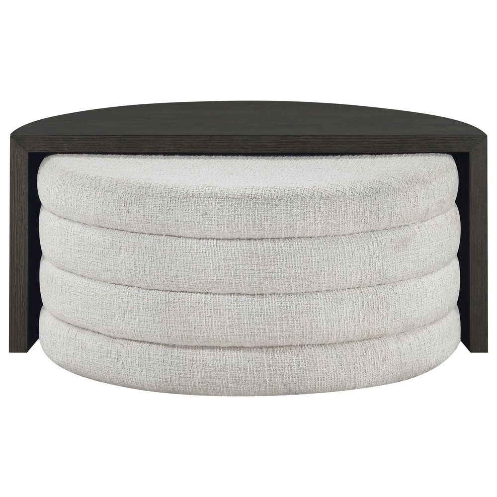 Crystal City Florence Nesting Cocktail Table with Castered Ottoman in Black, , large