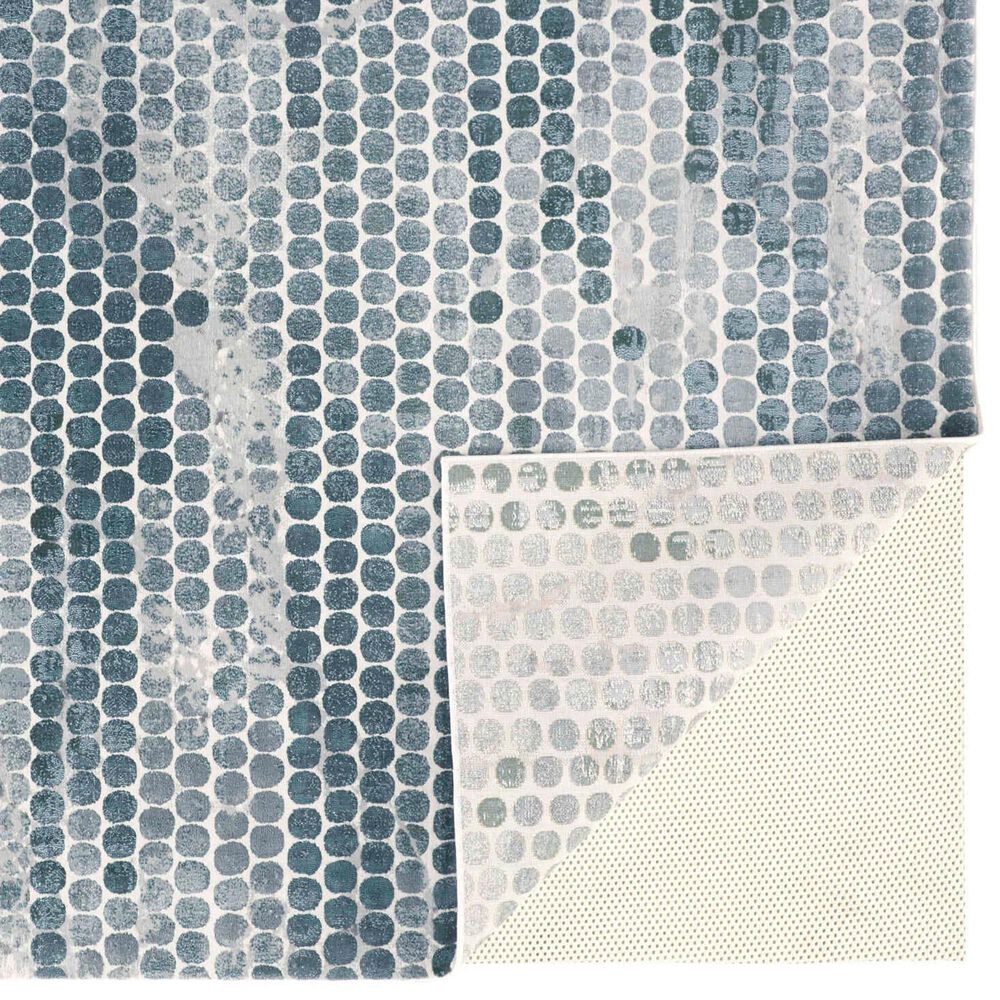 Feizy Atwell 2&#39;8&quot; x 8&#39; Blue and Silver Runner, , large