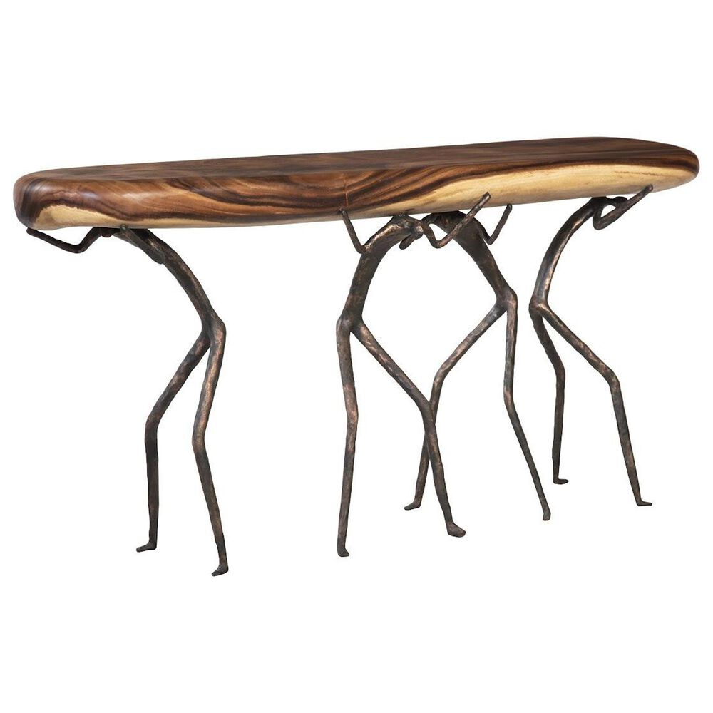TimberHaus Atlas Console Table in Natural and Black, , large