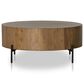 Four Hands Eaton Drum Coffee Table in Amber Oak, , large