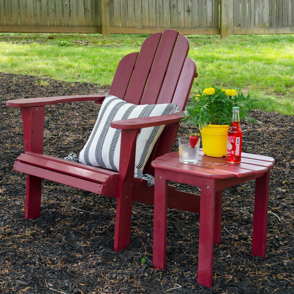 Linon Home Decor Adirondack Patio Chair in Red, , large