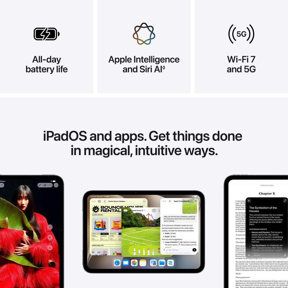 Apple iPad Mini | A20 Pro Chip | Wi-Fi + Cellular | 256GB | Nano-Texture Glass | Midnight (Latest Model) (Pre-Order), , large