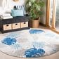 Safavieh Cabana CBN831F 4" Round Grey and Blue Indoor/Outdoor Area Performance Rug, , large