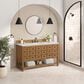 James Martin Malibu 60" Single Bathroom Vanity in Amber Birch with 3 cm Eternal Jasmine Pearl Quartz Top and Rectangular Sink, , large