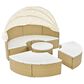 HOMLUX Patio Furniture Round Outdoor Sectional Sofa Set in Beige, , large