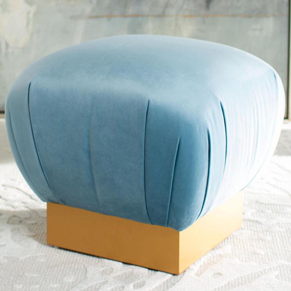 Safavieh Ophelia Ottoman in Sky and Gold, , large