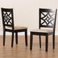 Baxton Studio Nicolette Side Chair with Sand Cushion in Dark Brown (Set of 2), , large