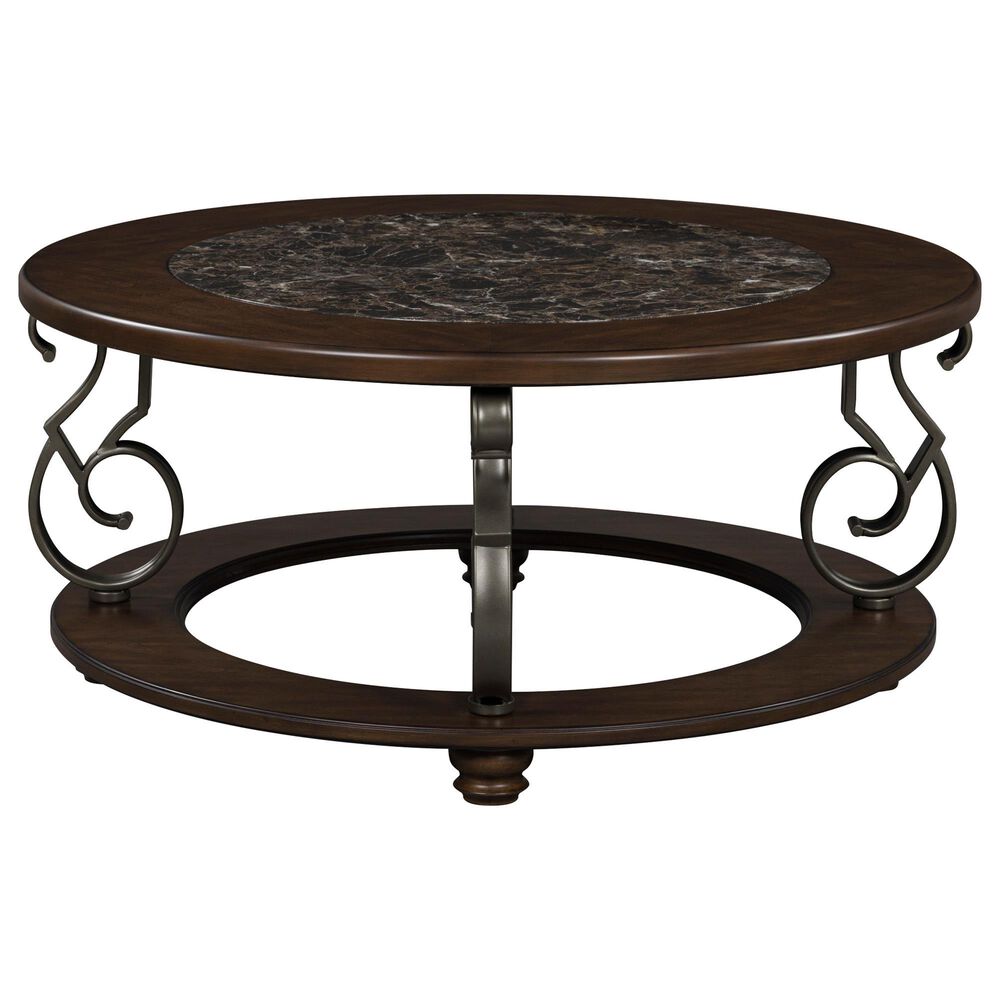 Ashley Frallyn Cocktail Table in Dark Brown and Dark Pewter, , large
