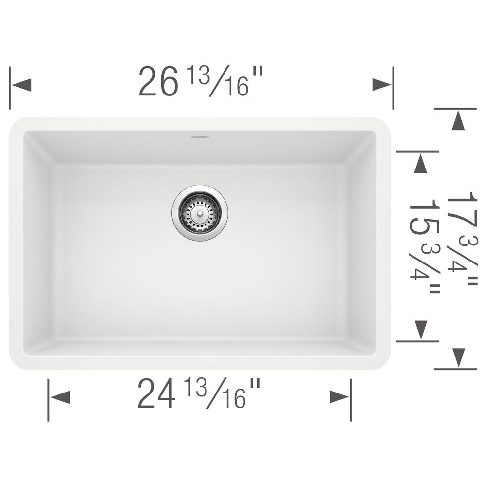 Blanco Precis 27&quot; Single Bowl Kitchen Sink in White, , large