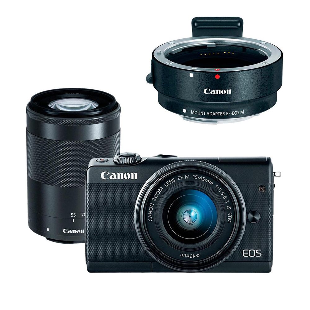 Canon Eos M100 Mirrorless Camera W 15 45mm And 55 0mm Lenses And Eos M Mount Adapter Nebraska Furniture Mart