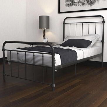 DHP Wallace Twin Metal Bed in Black, , large