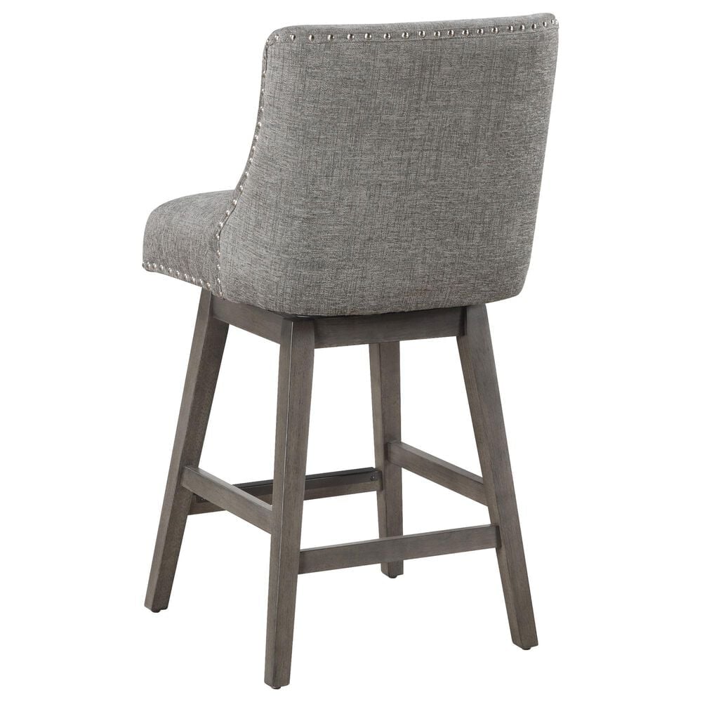 OSP Home Granville Swivel Counter Stool with Charcoal Upholstered in Grey, , large