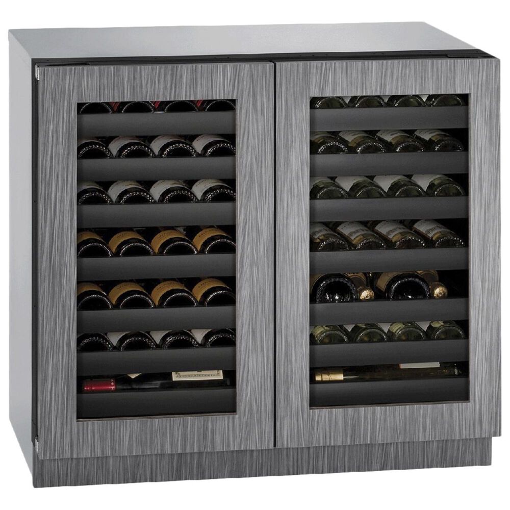 U-Line 36&quot; French Door Wine Cooler with  Double Doors and Integrated Frame - Panels Sold Separately, , large